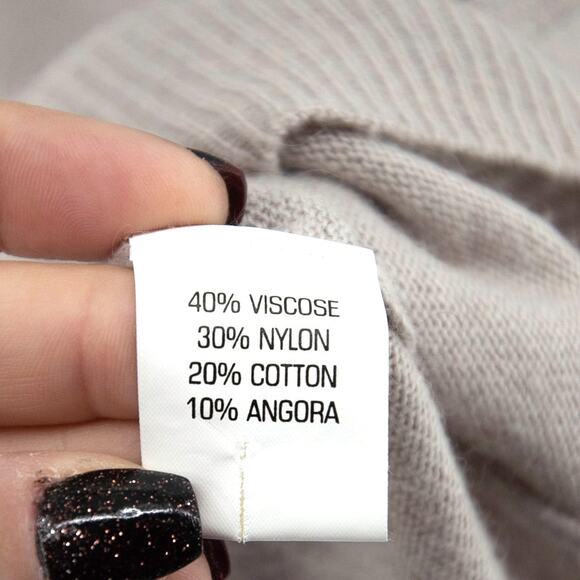 Something Else by Natalie Wood Beige Angora Viscose Blend Ivory Button Sleeves 4 - Picture 9 of 15